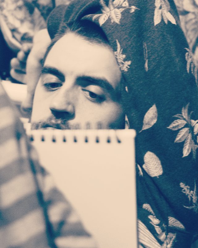 Hes drawing again portrait drawing sketchbook faces